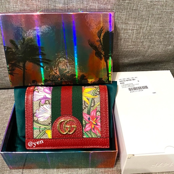 Gucci multicolor floral Ophidia logo wallet - Picture 4 of 12